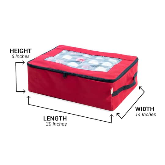 Santa's Bag 48ct. 3" Christmas Ornament Storage Box with Clear Lid